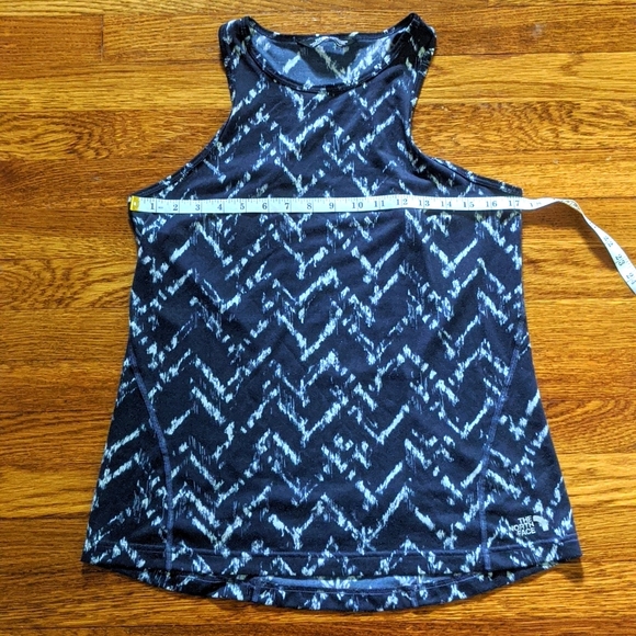 The North Face pattern blue tank top, Sz L - Picture 2 of 7